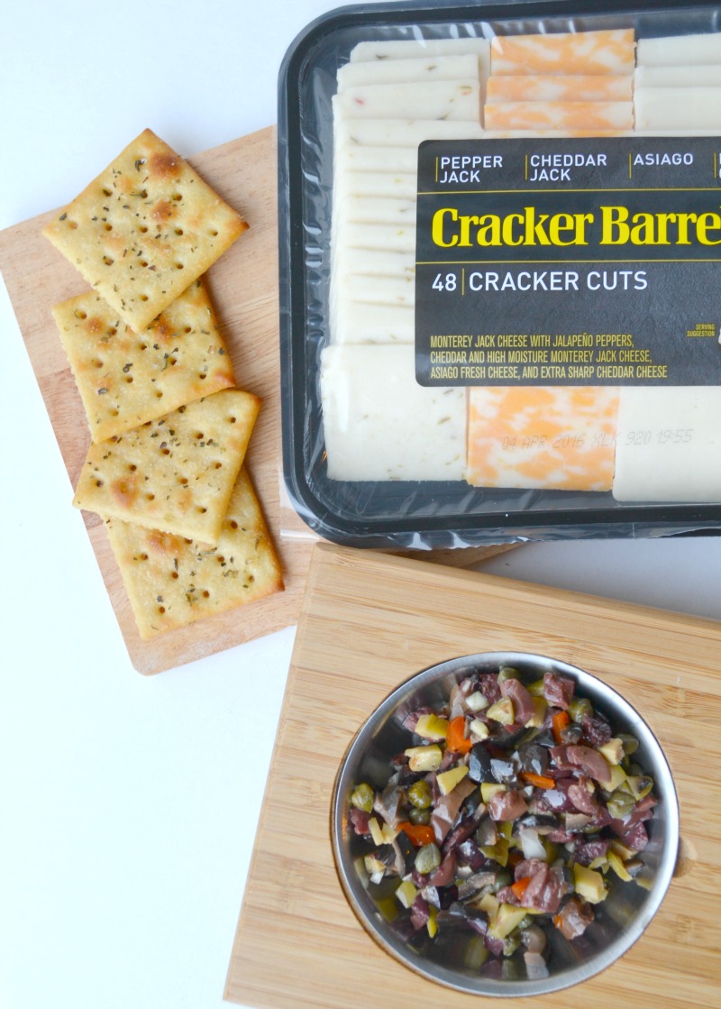 A Must Have New Year's Dish: Cheese, Tapenade & Seasoned Buttery Crackers