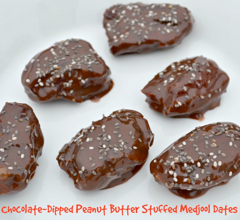 Chocolate-Dipped Peanut Butter Stuffed Medjool Dates
