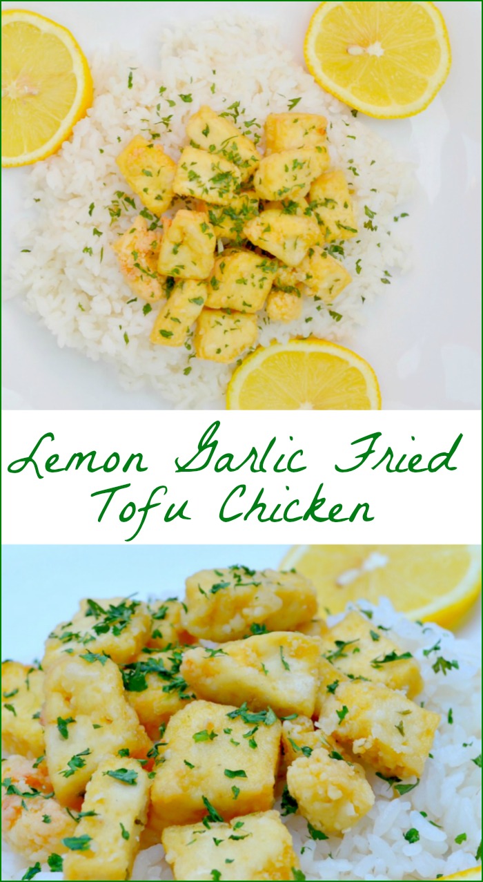 Lemon Garlic Fried Tofu Chicken