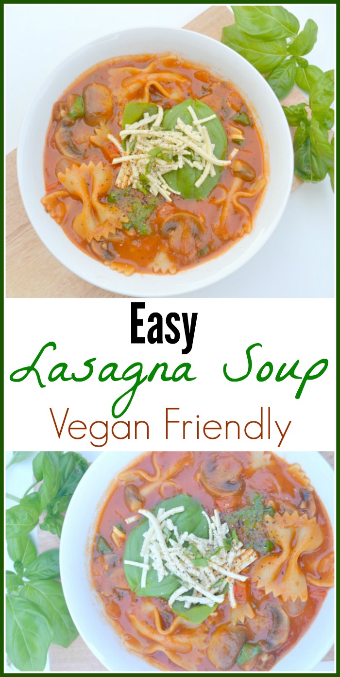 Easy Vegan Lasagna Soup
