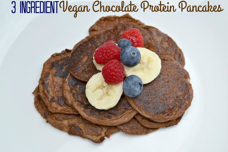 3 Ingredient Vegan Chocolate Protein Pancakes