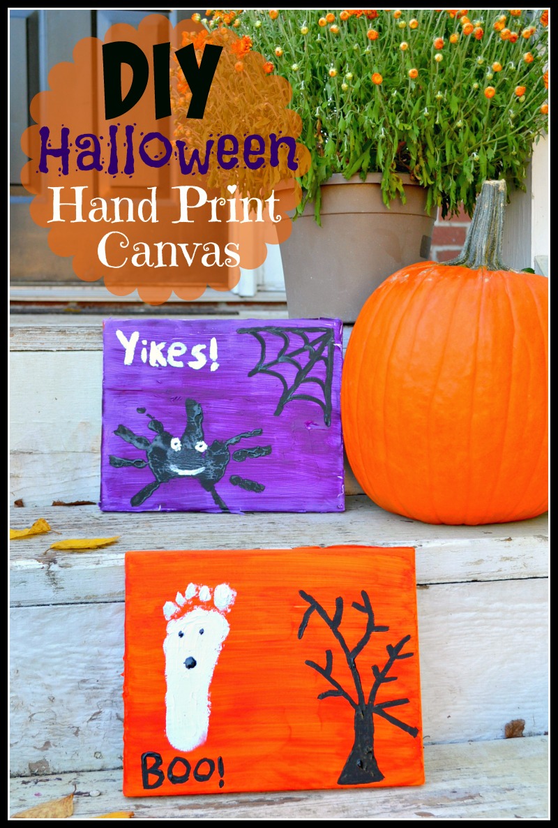 DIY Halloween Hand Print Canvas