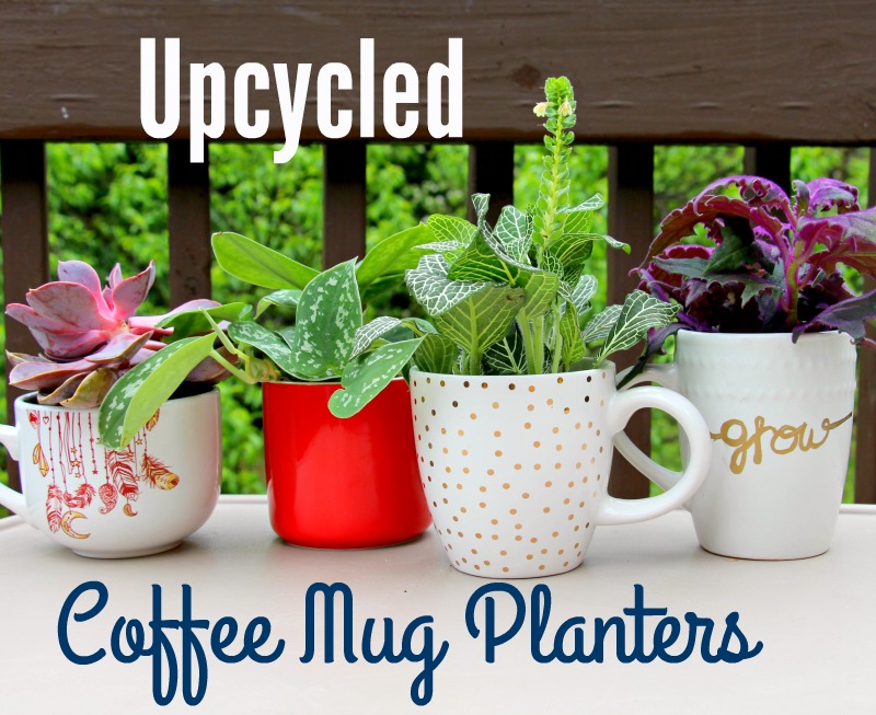 Upcycled Coffee Mug Planters