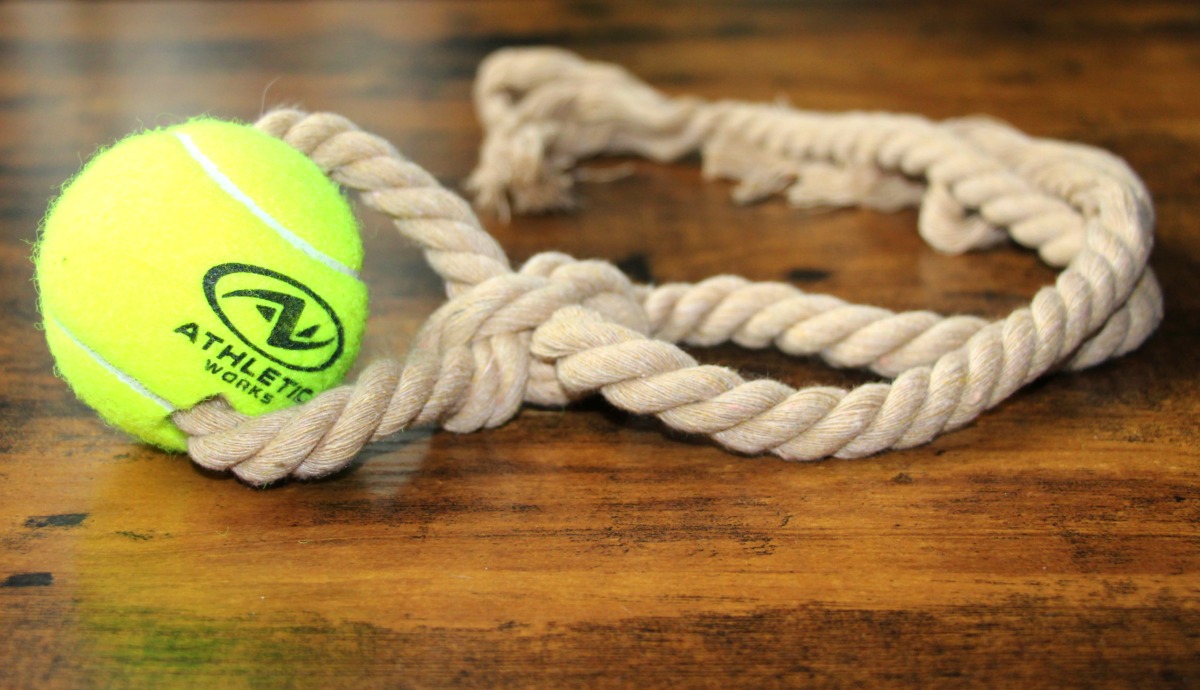 DIY Dog Rope Tennis Ball Toy
