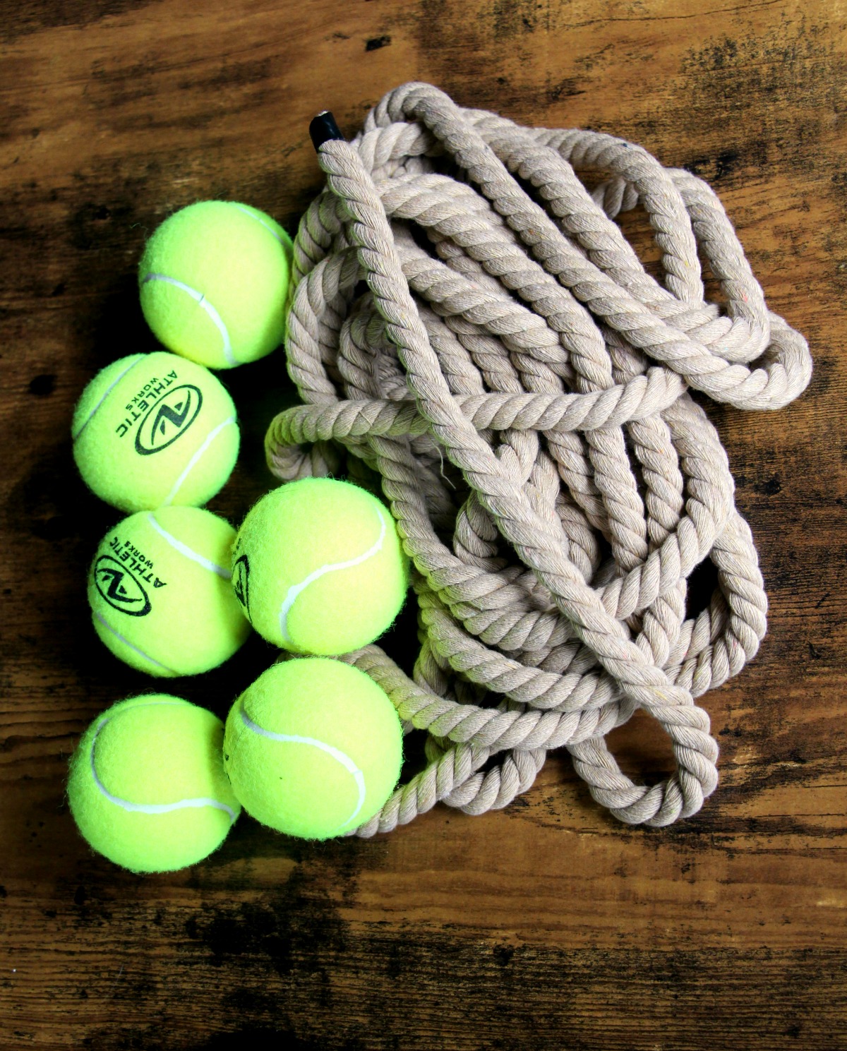 DIY Dog Rope Tennis Ball Toy