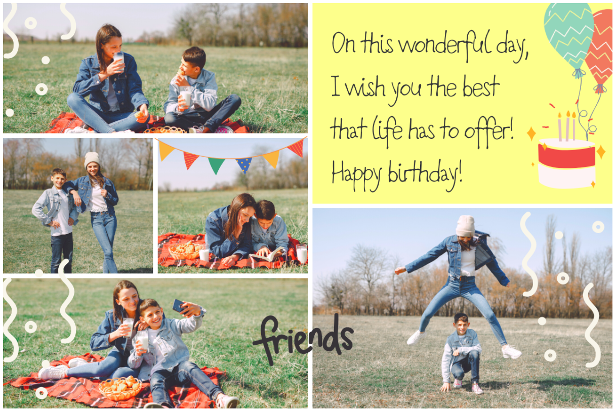 How to Create a Handmade Birthday Collage – Miss Frugal Mommy For Birthday Card Collage Template