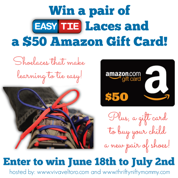  Easy Tie Shoelaces + $50 Amazon Gift Card Giveaway