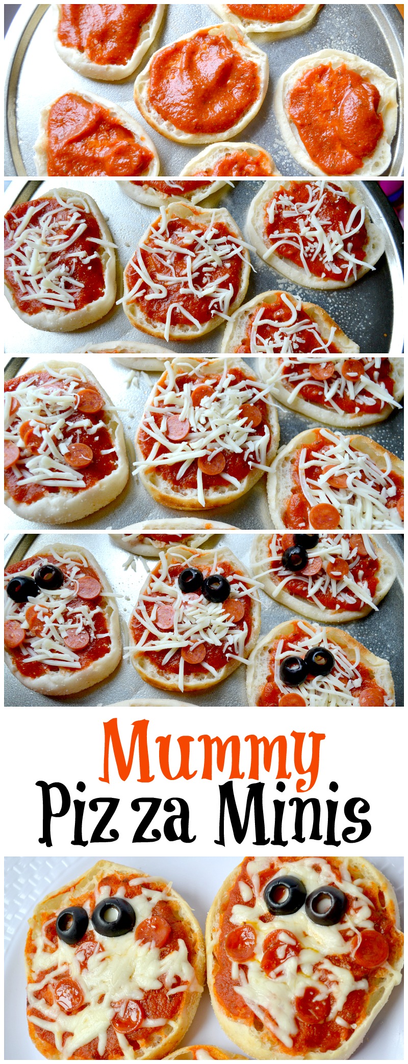 Easy Halloween Meal For Kids: Mummy Pizza Minis