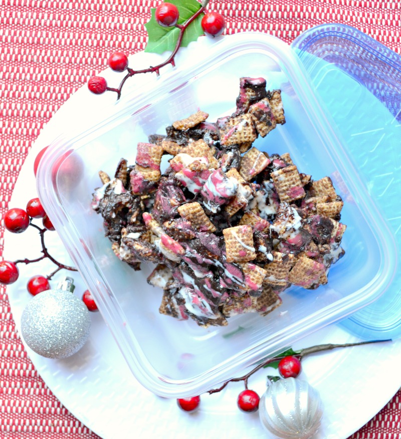Easy Holiday Party Treat: Red Velvet Chex Party Mix