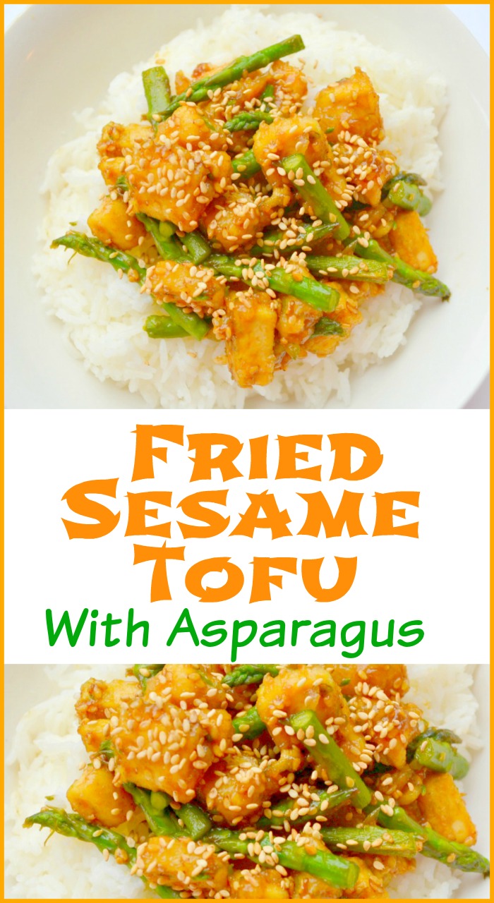 Fried Sesame Tofu With Asparagus 
