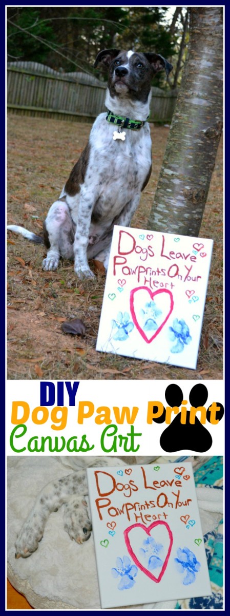 DIY Dog Paw Print Canvas Art
