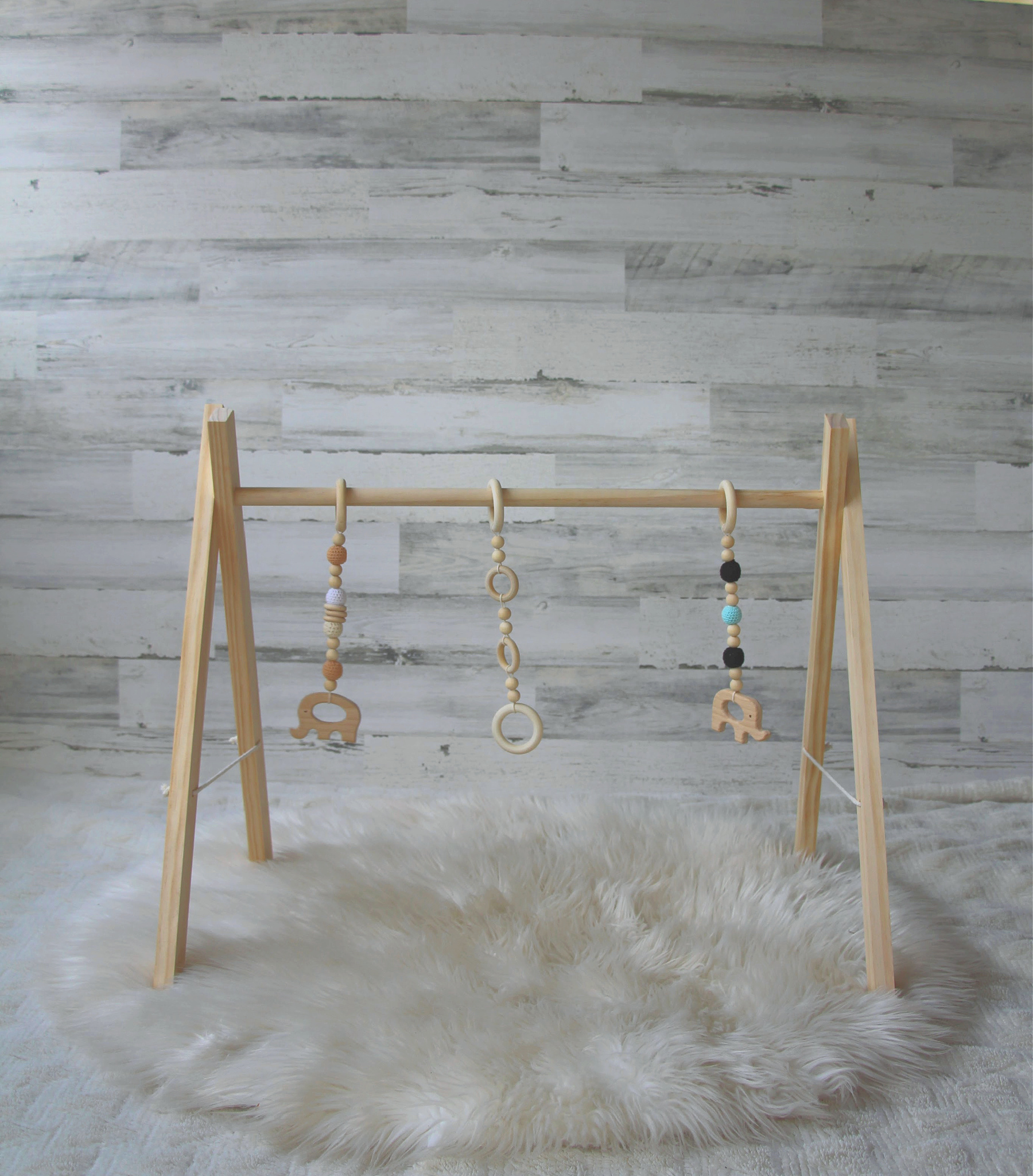 Natural Wood Baby Play Gym From Bitty Baby Workshop