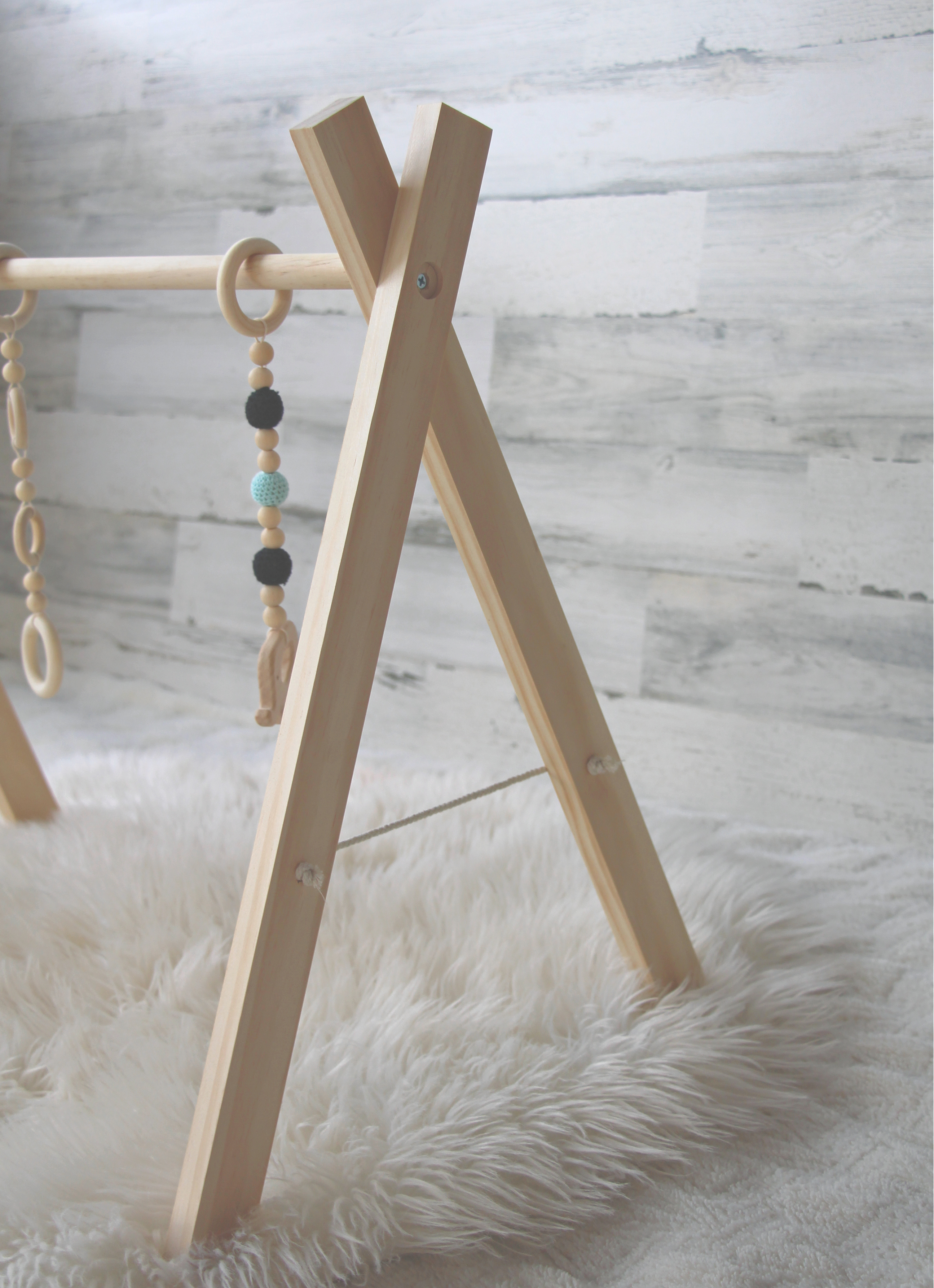 Natural Wood Baby Play Gym From Bitty Baby Workshop